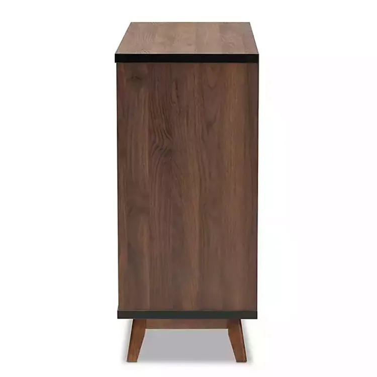 Cabinets & Sideboards-Kirklands Home Two Tone Walnut Wood Wine Storage Cabinet