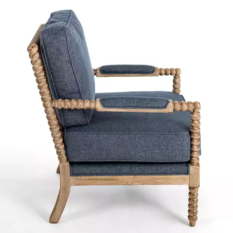 Accent Chairs-Kirklands Home Spencer Spindle Armchair Blue