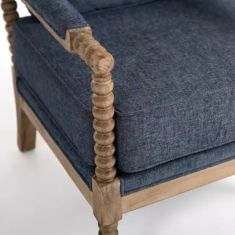 Accent Chairs-Kirklands Home Spencer Spindle Armchair Blue