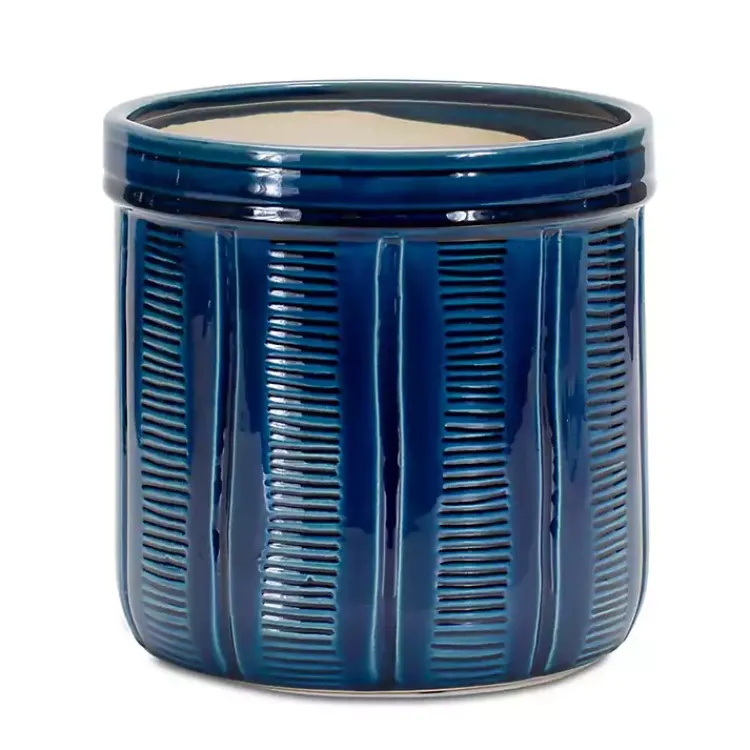 Planters-Kirklands Home Terracotta Abstract Decorative Pots, Set of 3 Blue