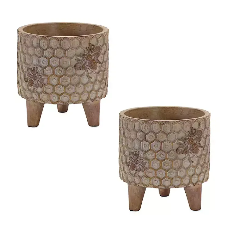 Planters-Kirklands Home Honeycomb Planters, Set of 2 Brown