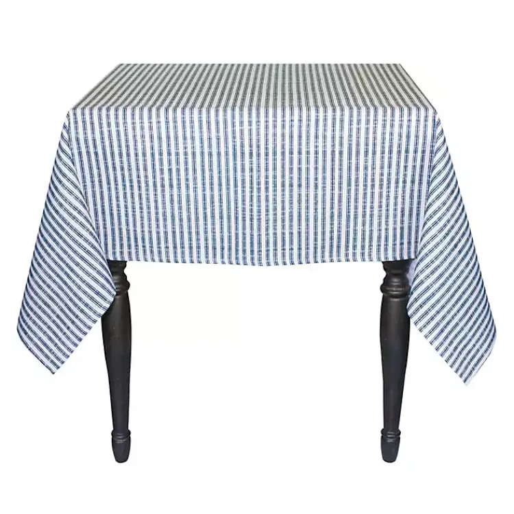 Table Linens-Kirklands Home Blue and White Striped Tablecloth