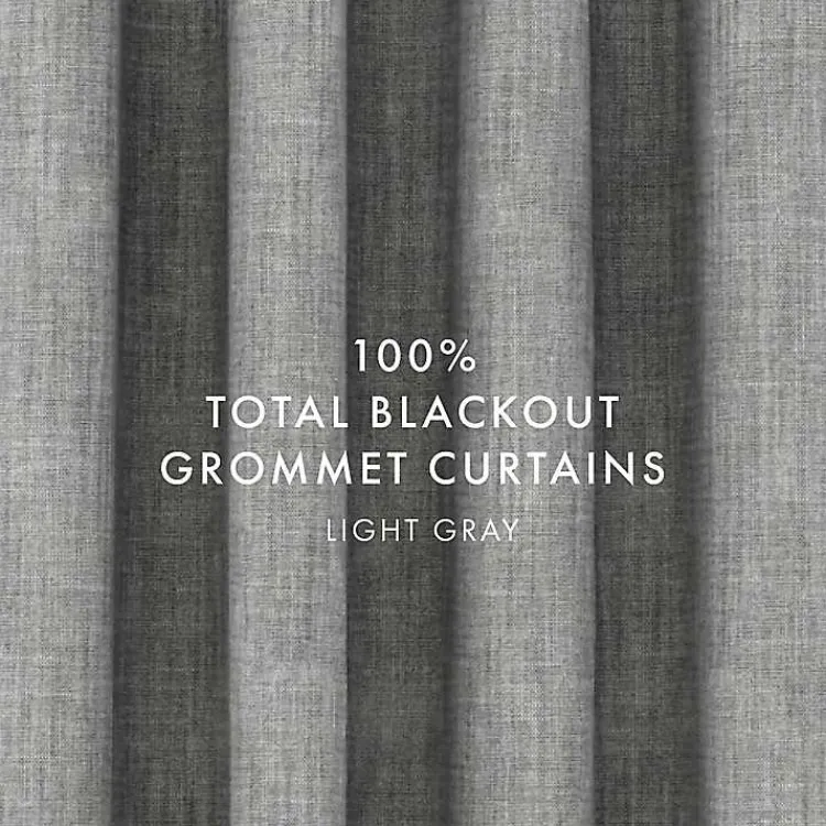 Curtains & Drapes-Kirklands Home Blackout Curtains, 84 in. Gray
