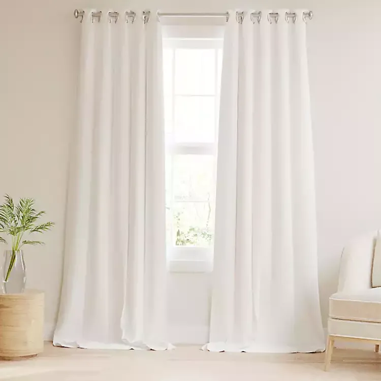 Curtains & Drapes-Kirklands Home Blackout Curtains, 84 in. White
