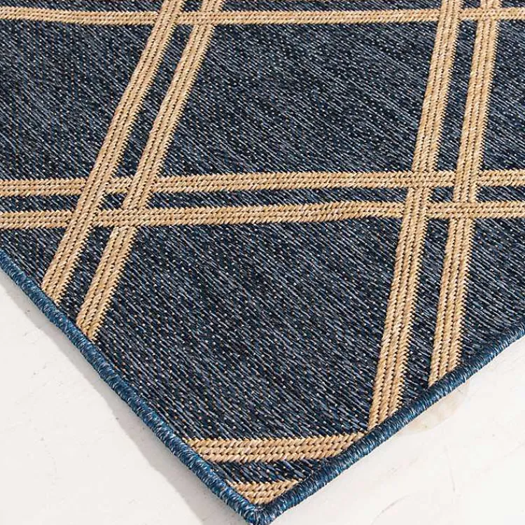 Outdoor Rugs-Kirklands Home Navy Diamond Indoor/Outdoor Area Rug, 5x7 Blue