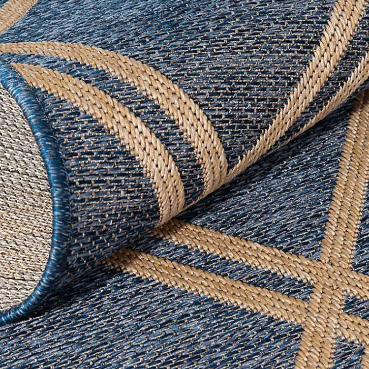 Outdoor Rugs-Kirklands Home Navy Diamond Indoor/Outdoor Area Rug, 5x7 Blue