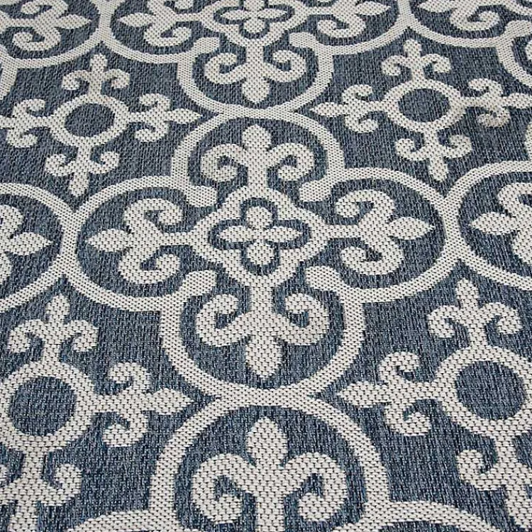 Outdoor Rugs-Kirklands Home Blue Auckland Tile Outdoor Area Rug, 7x9