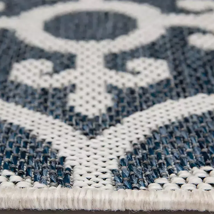 Outdoor Rugs-Kirklands Home Blue Auckland Tile Outdoor Area Rug, 7x9