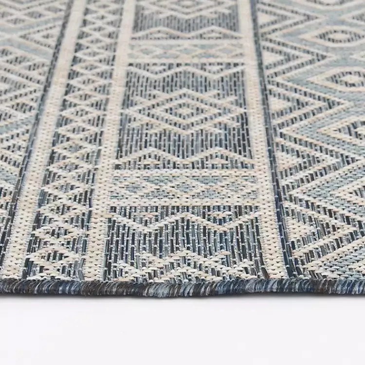 Outdoor Rugs-Kirklands Home Draya Indoor/Outdoor Area Rug, 5x7 Blue