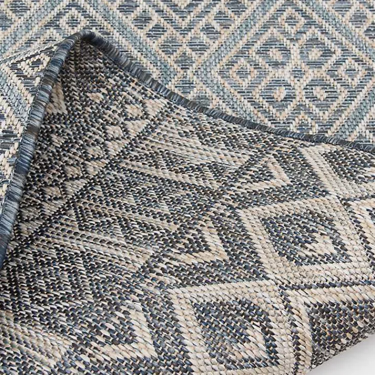 Outdoor Rugs-Kirklands Home Draya Indoor/Outdoor Area Rug, 5x7 Blue