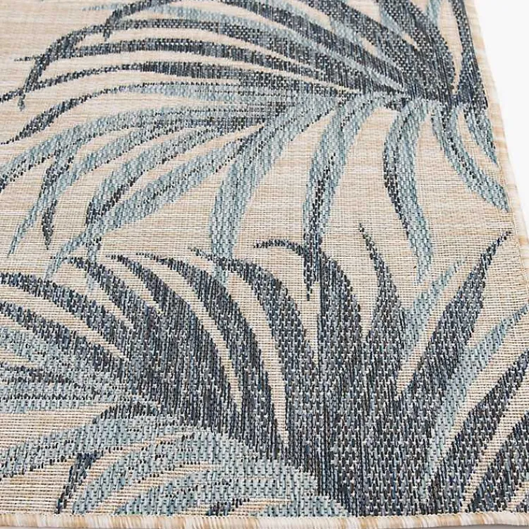 Outdoor Rugs-Kirklands Home Palm Fronds Lava Indoor/Outdoor Area Rug, 5x7 Blue