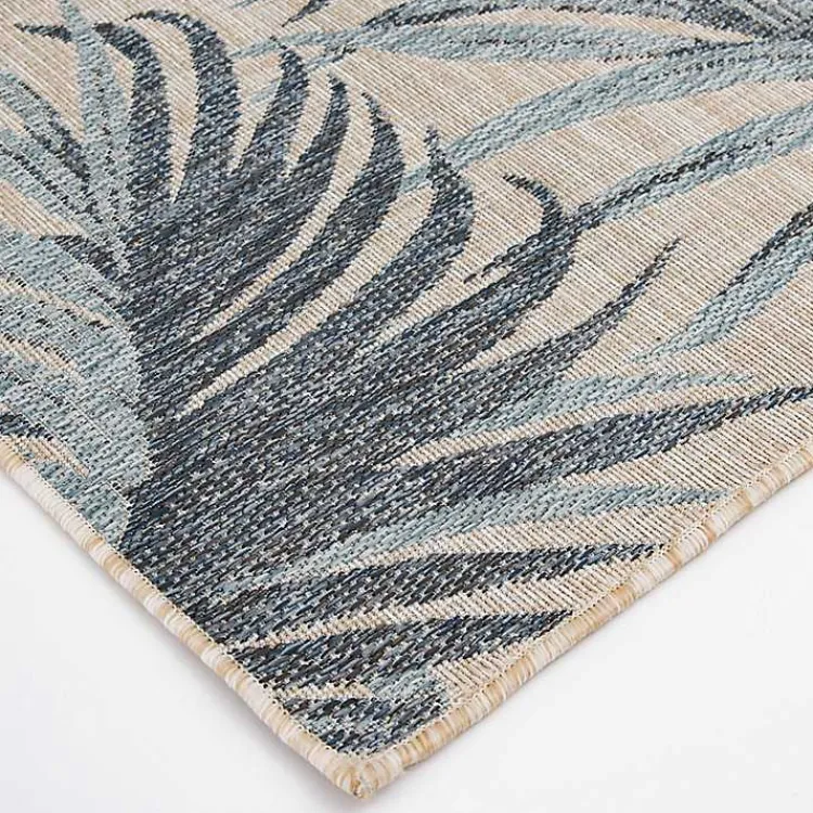 Outdoor Rugs-Kirklands Home Palm Fronds Lava Indoor/Outdoor Area Rug, 5x7 Blue
