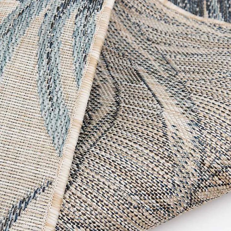 Outdoor Rugs-Kirklands Home Palm Fronds Lava Indoor/Outdoor Area Rug, 5x7 Blue