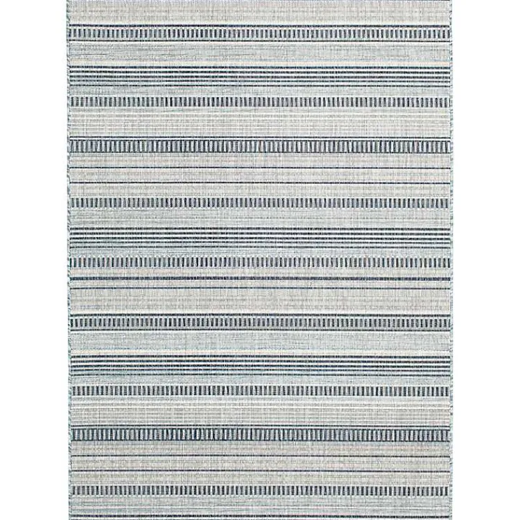 Outdoor Rugs-Kirklands Home Striped Lava Indoor/Outdoor Area Rug, 5x7 Blue
