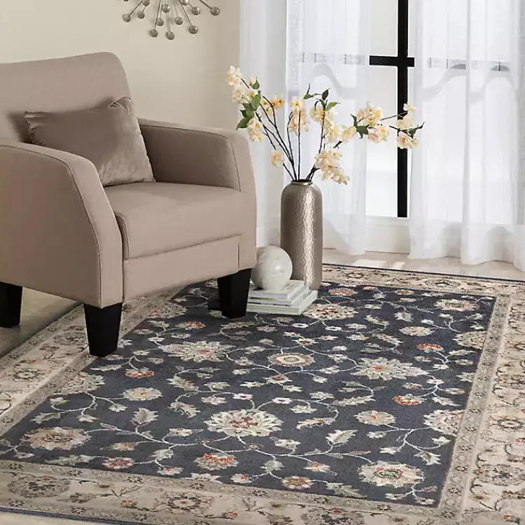 Area Rugs-Kirklands Home Navy Vintage Leni Area Rug, 5x7 Blue