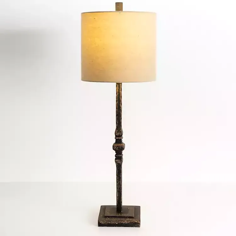 Buffet Lamps-Kirklands Home Abbott Antique Black Buffet Lamp Tan
