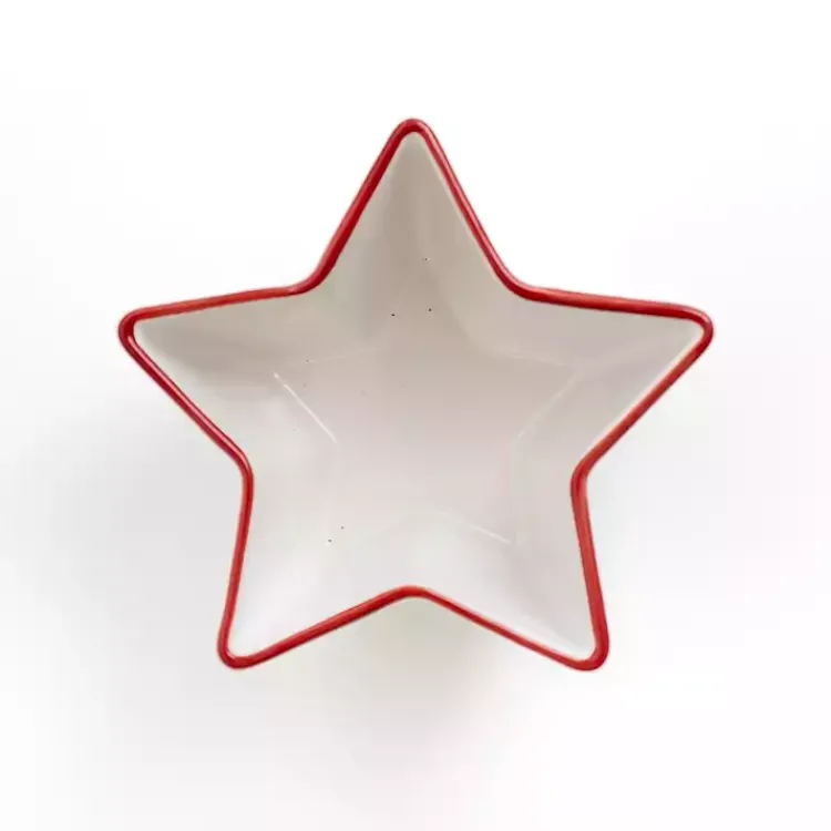 Serving & Entertaining-Kirklands Home Red and White Star Appetizer Bowl