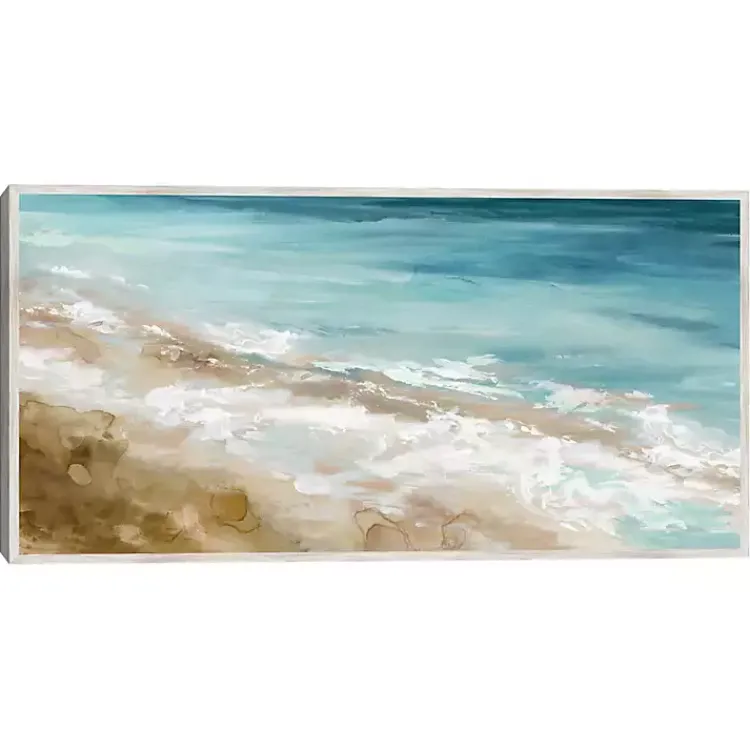 Canvas Art-Kirklands Home Beach Waves Framed Canvas Art Print Blue