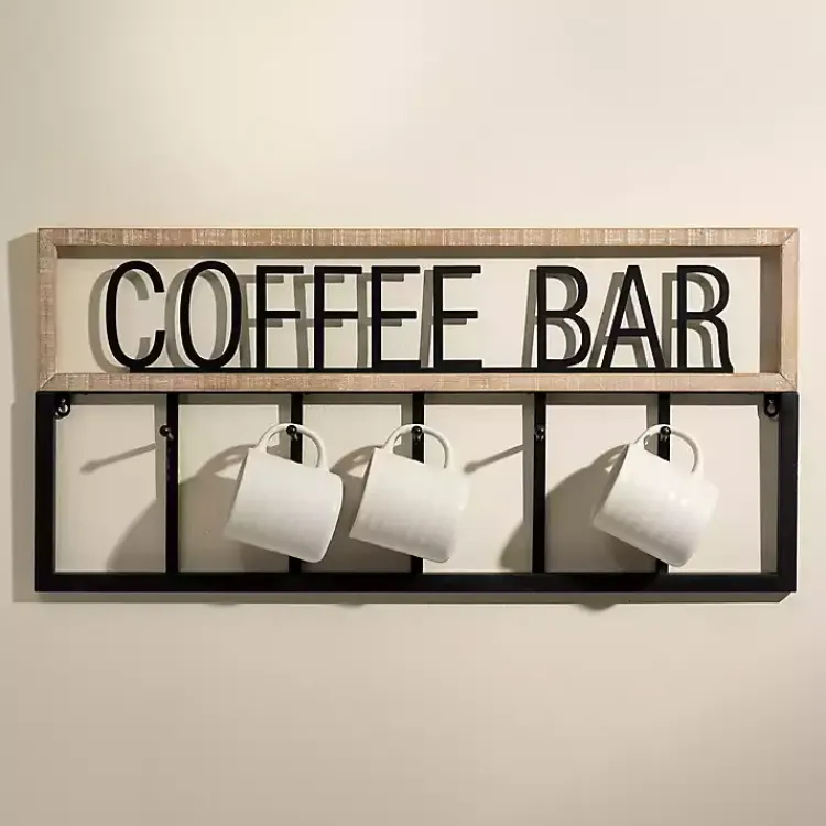 Hooks-Kirklands Home Metal and Wood Coffee Bar Wall Hooks