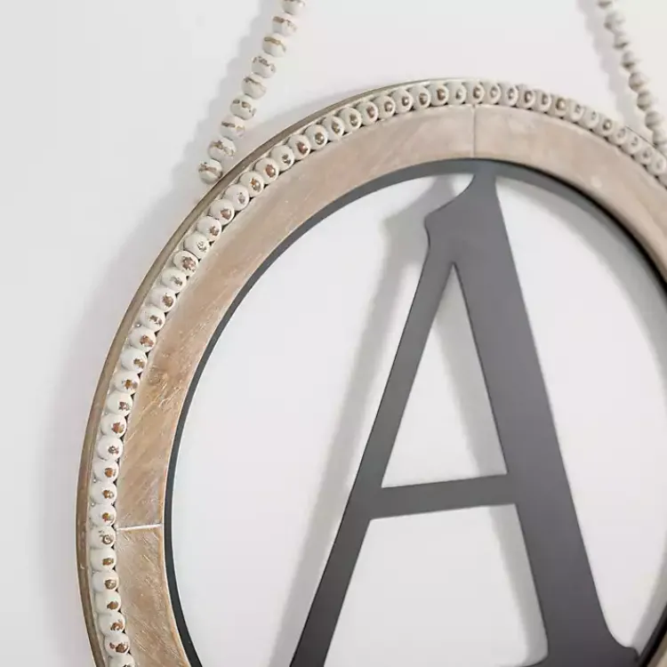 Monogram Wall Decor-Kirklands Home Whitewash Bead Trim Monogram A Plaque