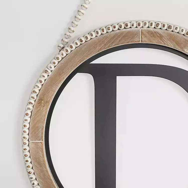 Monogram Wall Decor-Kirklands Home Whitewash Bead Trim Monogram D Plaque