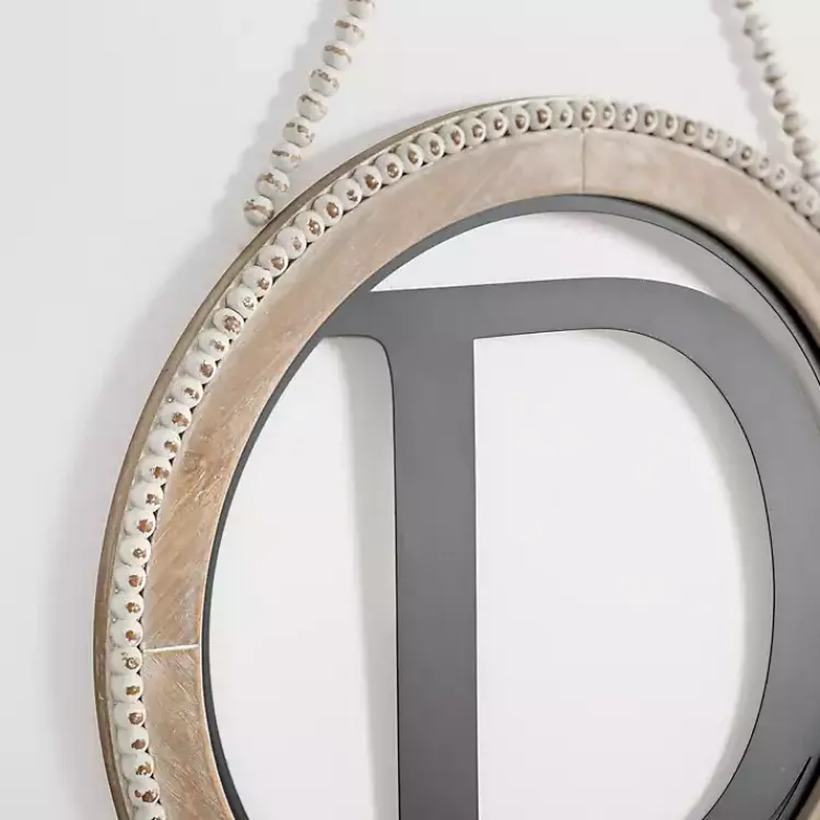 Monogram Wall Decor-Kirklands Home Whitewash Bead Trim Monogram D Plaque