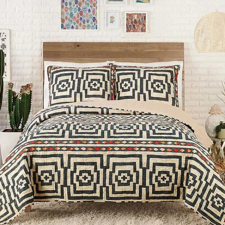 Quilts-Kirklands Home Justina Blakeney Black Hypnotic Queen Quilt Set