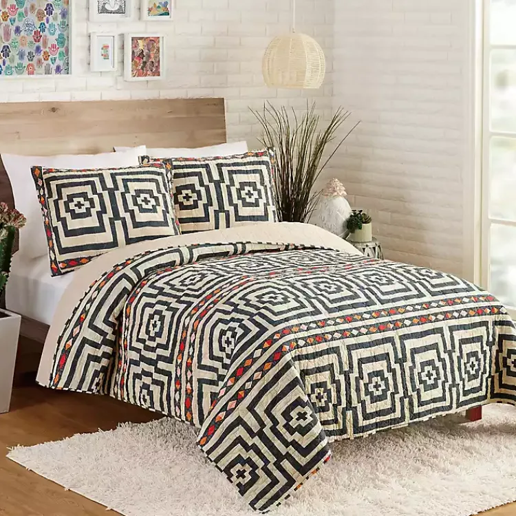 Quilts-Kirklands Home Justina Blakeney Black Hypnotic King Quilt Set