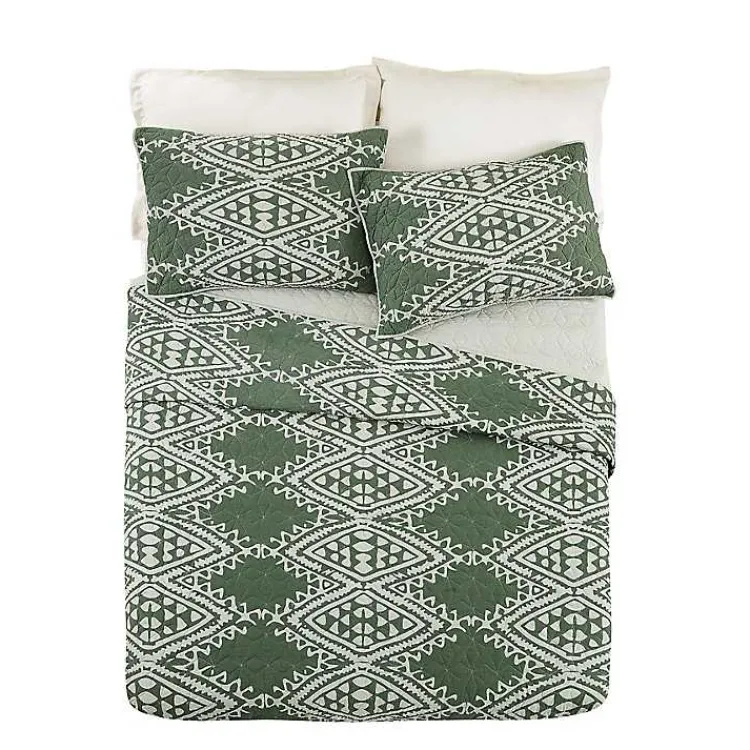 Quilts-Kirklands Home Justina Blakeney Aisha Queen Quilt Set Green