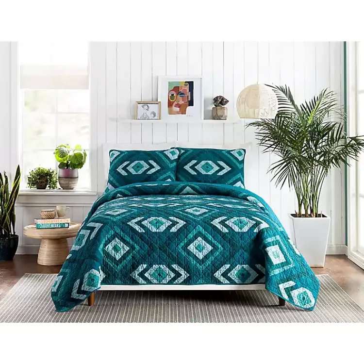 Quilts-Kirklands Home Justina Blakeney Midway 3-pc. Full/Queen Quilt Set Blue