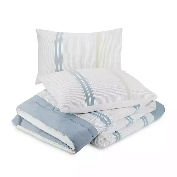 Comforters-Kirklands Home Cream Mason King 3-pc. Comforter Set Blue