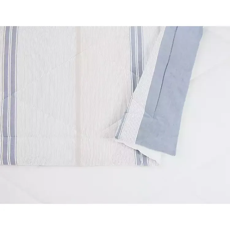 Comforters-Kirklands Home Cream Mason King 3-pc. Comforter Set Blue