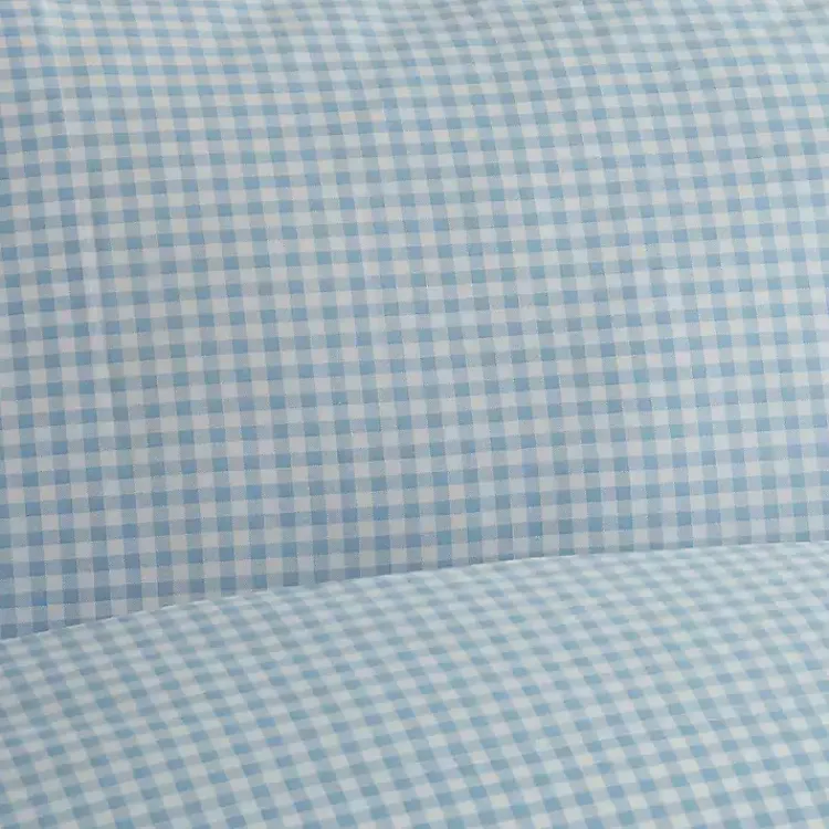 Bed Sheets-Kirklands Home Gingham King 3-pc. Sheet Set Blue