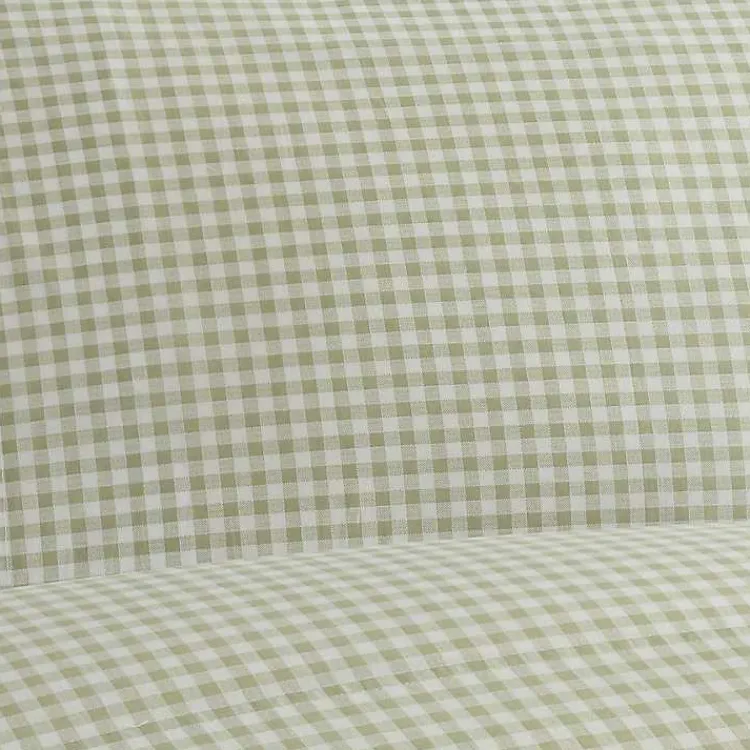 Bed Sheets-Kirklands Home Gingham 3-pc. Twin Sheet Set Green