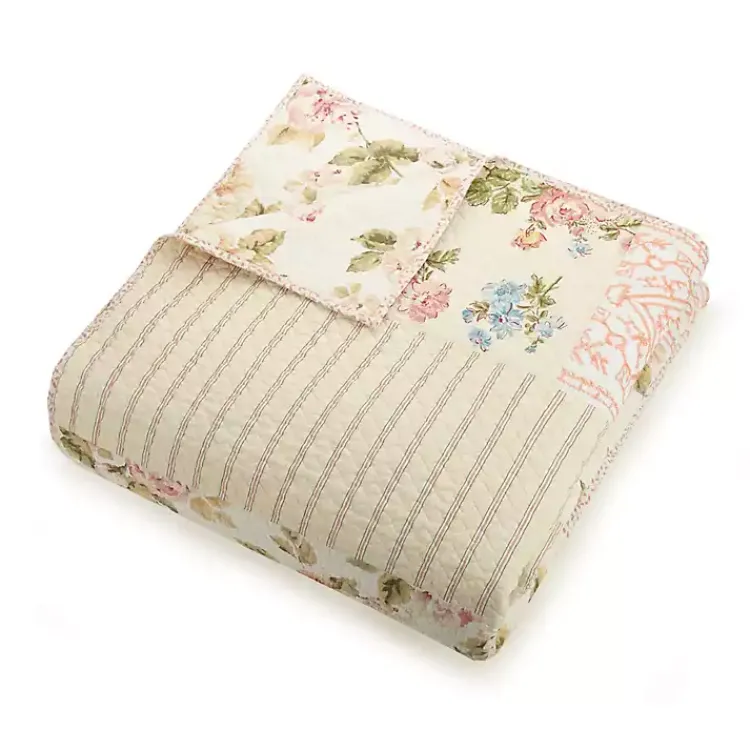 Quilts-Kirklands Home Yellow and Pink Patchwork Blooms Full/Queen Quilt