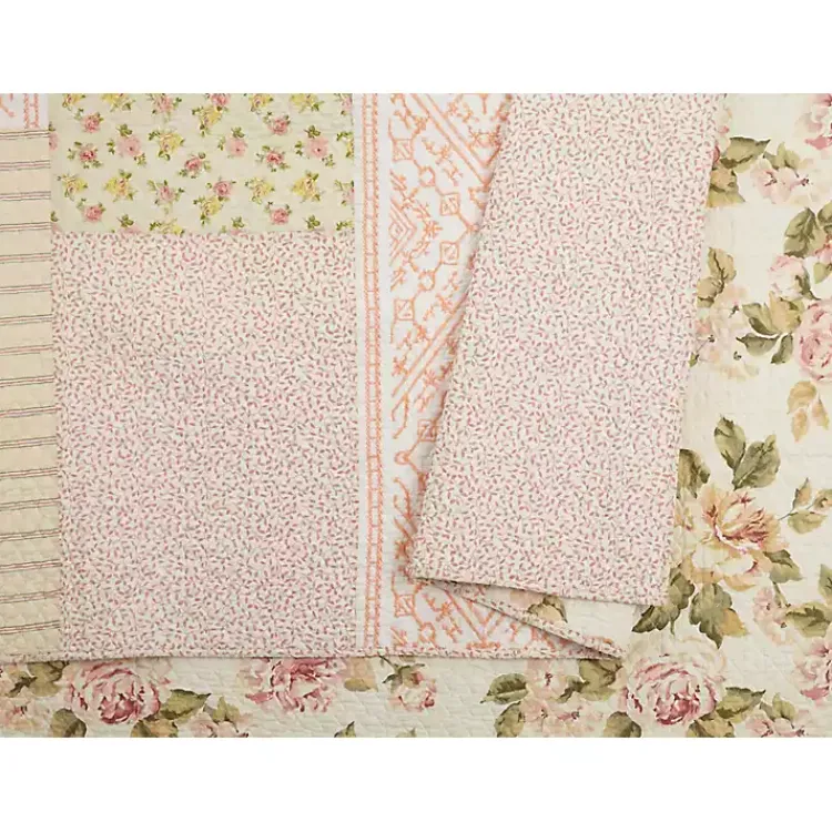 Quilts-Kirklands Home Yellow and Pink Patchwork Blooms Full/Queen Quilt