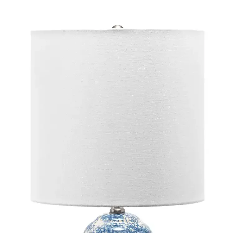 Table Lamps-Kirklands Home Ocean Blues Mottled Pillar Table Lamp White