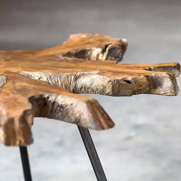 Coffee Tables-Kirklands Home Honey Natural Teak Wood Coffee Table Brown