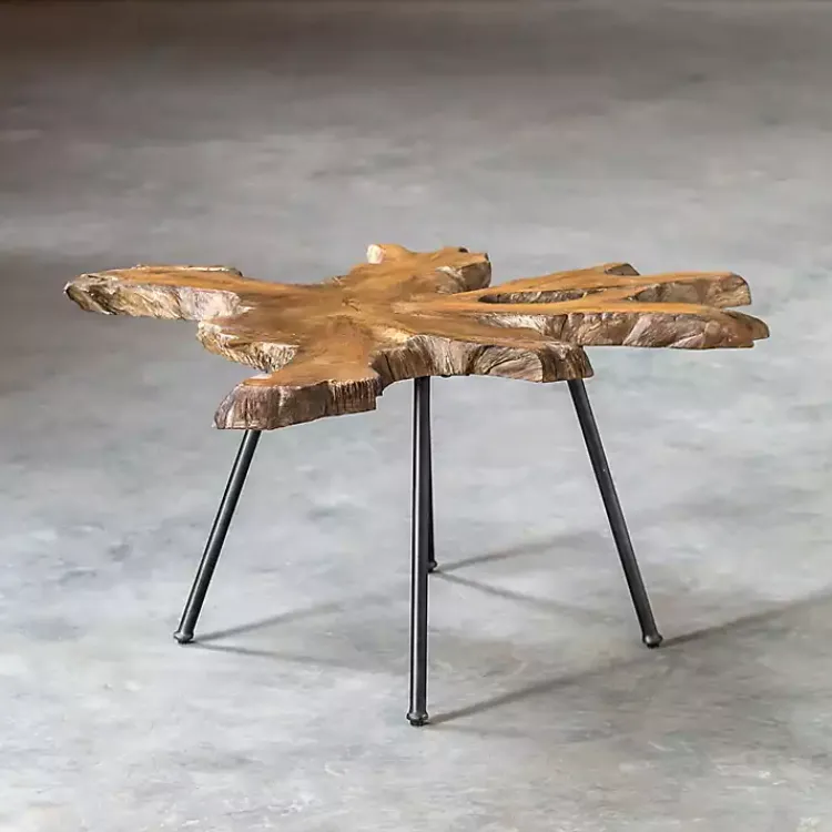 Coffee Tables-Kirklands Home Honey Natural Teak Wood Coffee Table Brown