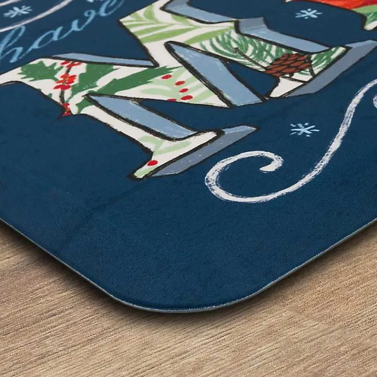 Kitchen & Floor Mats-Kirklands Home Navy Merry Little Christmas Kitchen Mat Blue