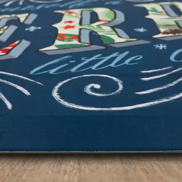 Kitchen & Floor Mats-Kirklands Home Navy Merry Little Christmas Kitchen Mat Blue