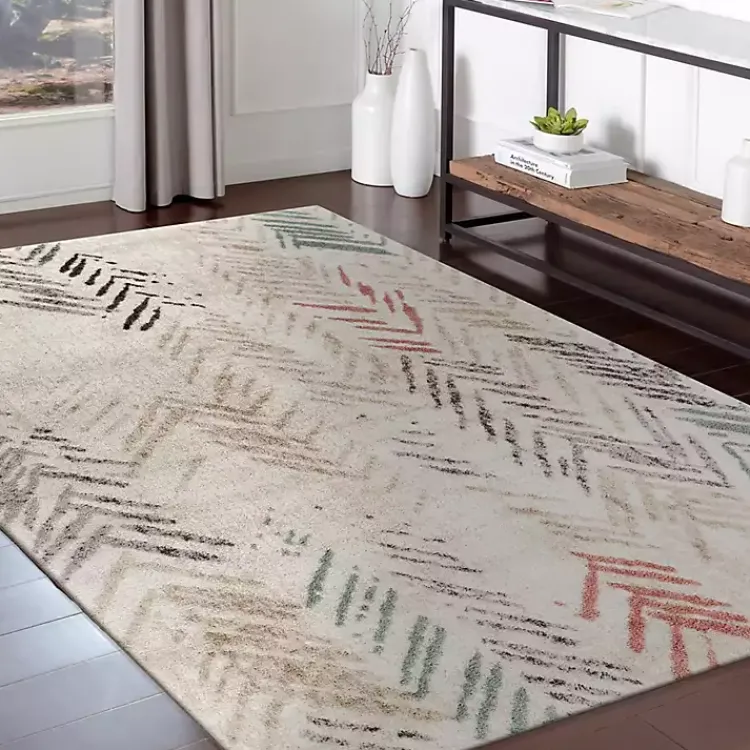 Area Rugs-Kirklands Home Teal and Pink Arrows Area Rug, 5x7