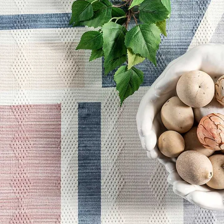 Area Rugs-Kirklands Home Cream Geometric Shapes Washable Area Rug, 8x10