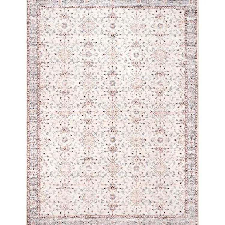 Area Rugs-Kirklands Home Transitional Floral Area Rug, 8x10 Ivory