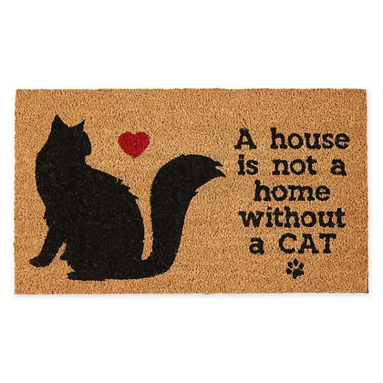 Doormats-Kirklands Home Not Home Without a Cat Coir Doormat