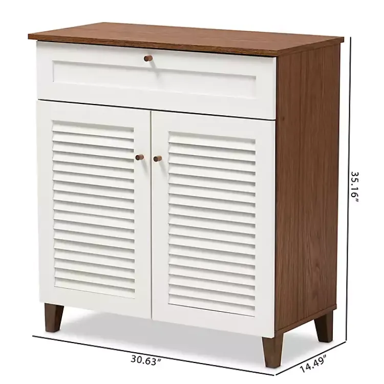 Entryway Furniture-Kirklands Home Collier Two-Tone Drawer Shoe Storage Cabinet