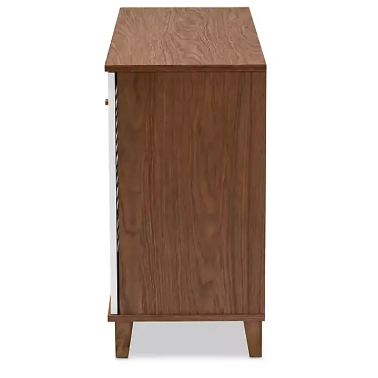 Entryway Furniture-Kirklands Home Collier Two-Tone 3-Door Shoe Storage Cabinet
