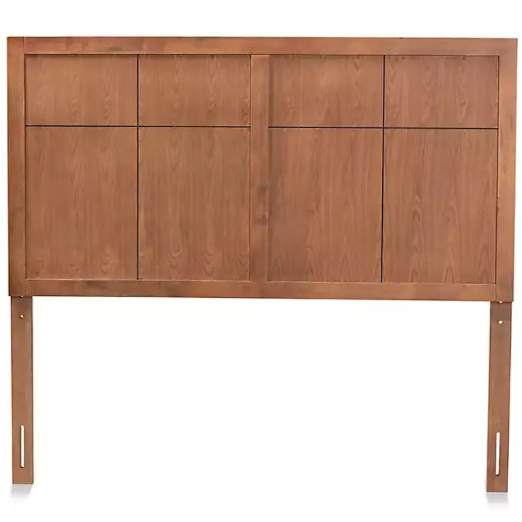 Beds & Headboards-Kirklands Home Ash Walnut Wood Panel Full Headboard Brown