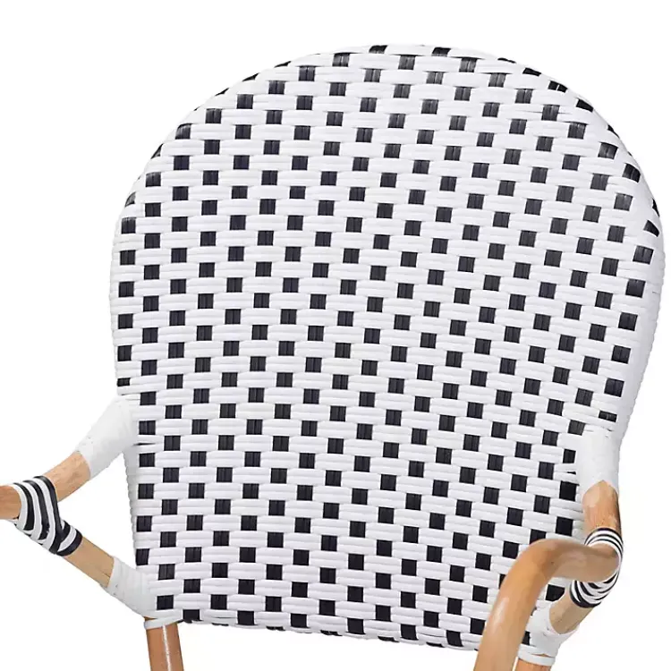 Dining Chairs-Kirklands Home Black and White Woven Dining Chairs, Set of 2