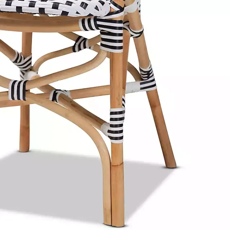 Dining Chairs-Kirklands Home Black and White Woven Dining Chairs, Set of 2